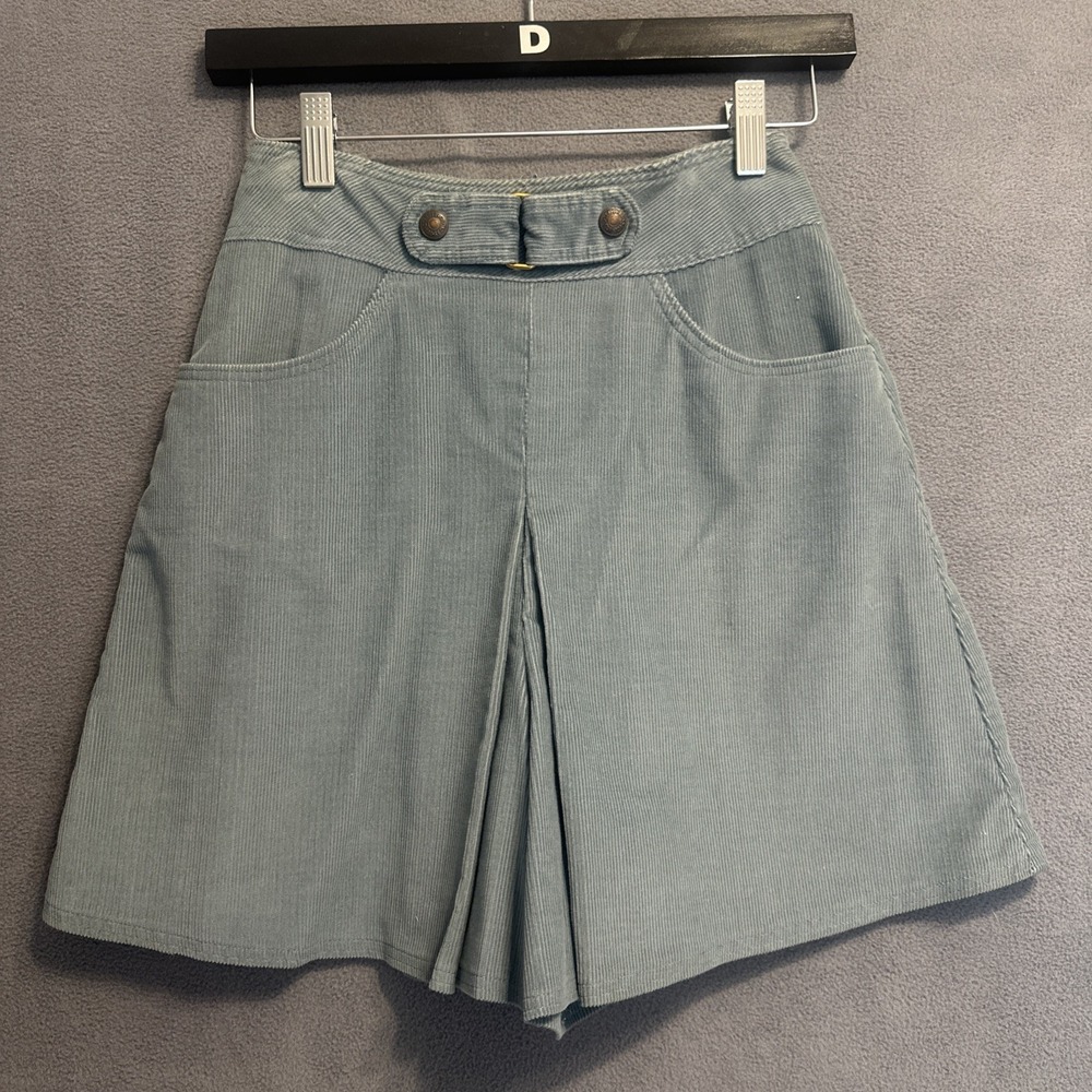 VTG 70s Levis For Gals Corduroy Pleated Skirt Skort Womens Size 24 Green Talon
